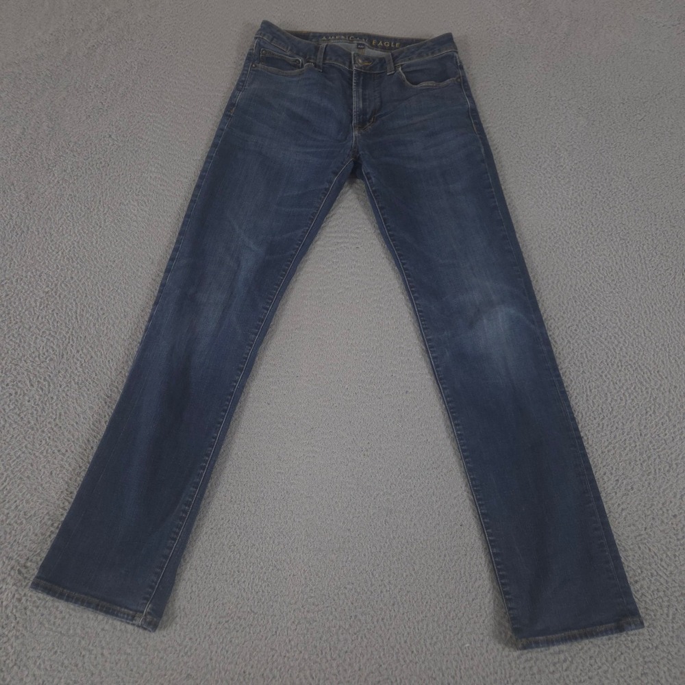 American Eagle Jeans Mens 30x34 Blue Original Straight Flex Denim Stretch Pants